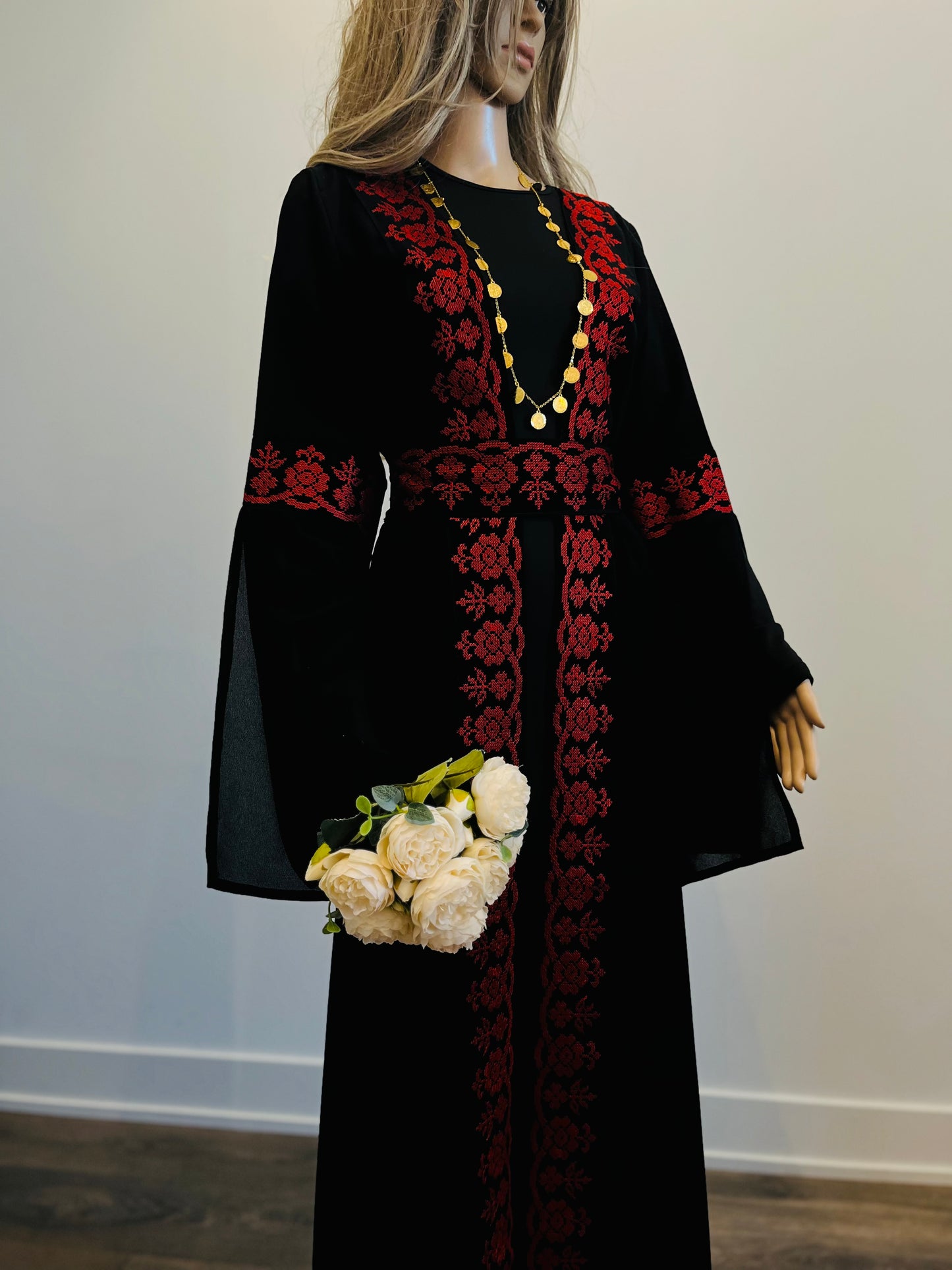 Red & Black Palestinian Bisht