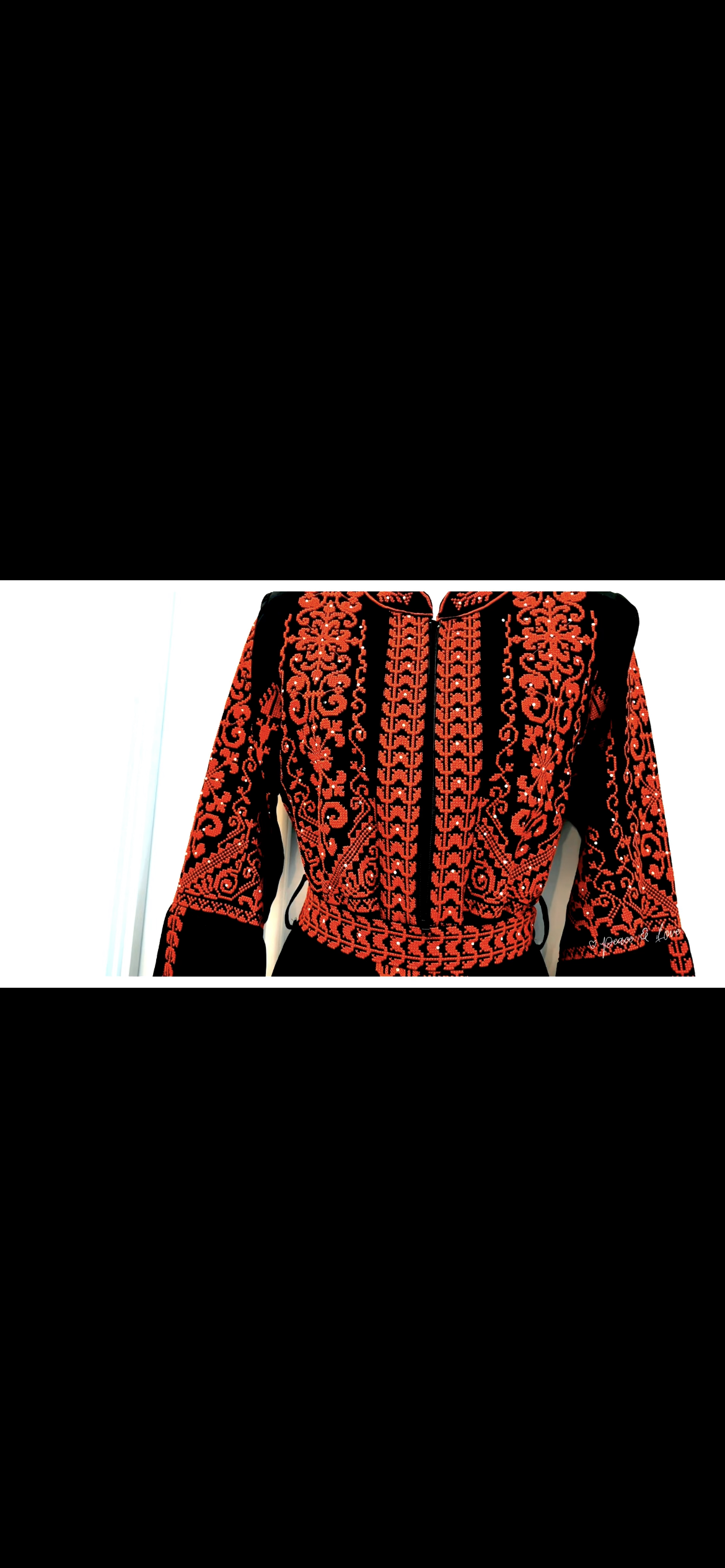Extra Long Sleeves Full Top Embroidery & Zipper Thobe (3 pieces) - Al Gaza Thobe