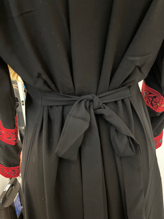 Mariam Red & Black Multicoloured Traditional Thobe Dress (Embroidered Tatreez Palestinian Jordanian Thobe)