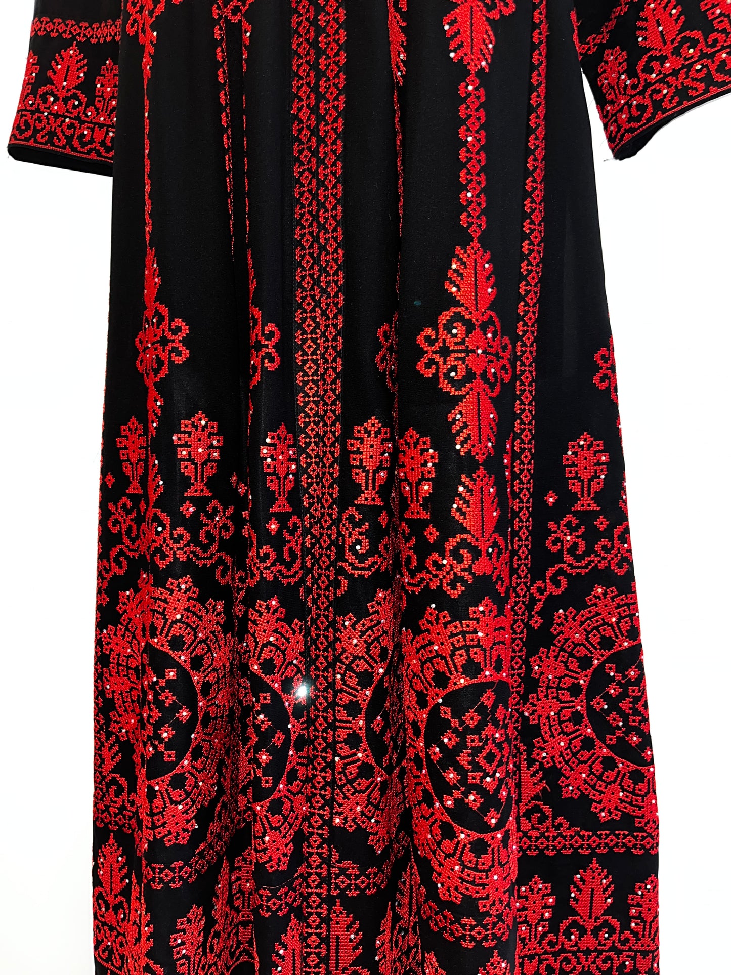 Red and White Palestinian Henna Thobe