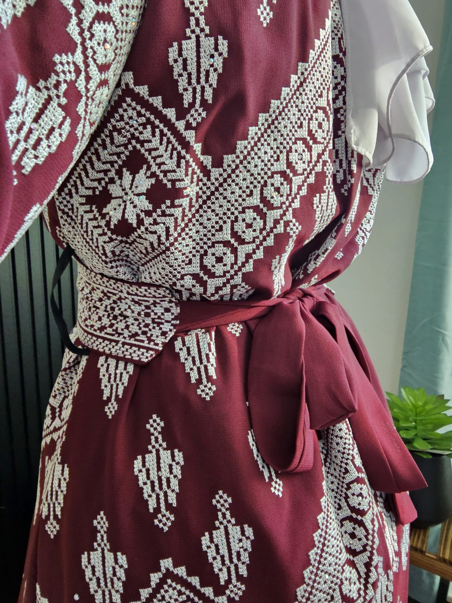 White Henna Full Embroidery Front & Back