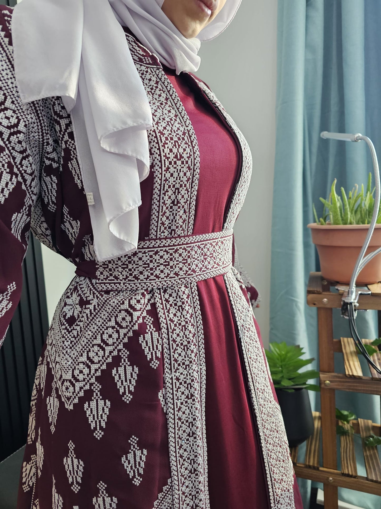 White Henna Full Embroidery Front & Back