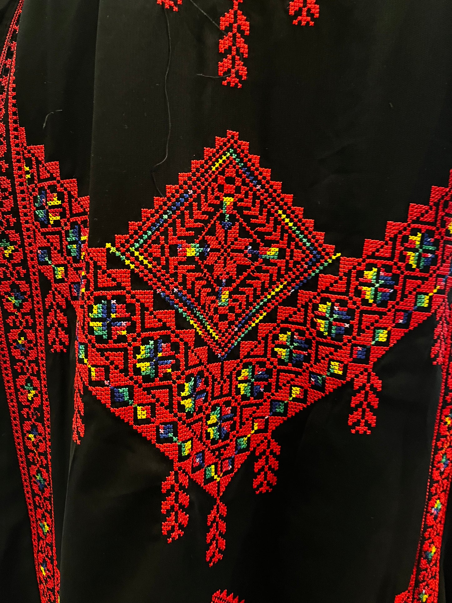 Mimi Red & Black Multicoloured Traditional Thobe Dress (Embroidered Tatreez Palestinian Jordanian Thobe)