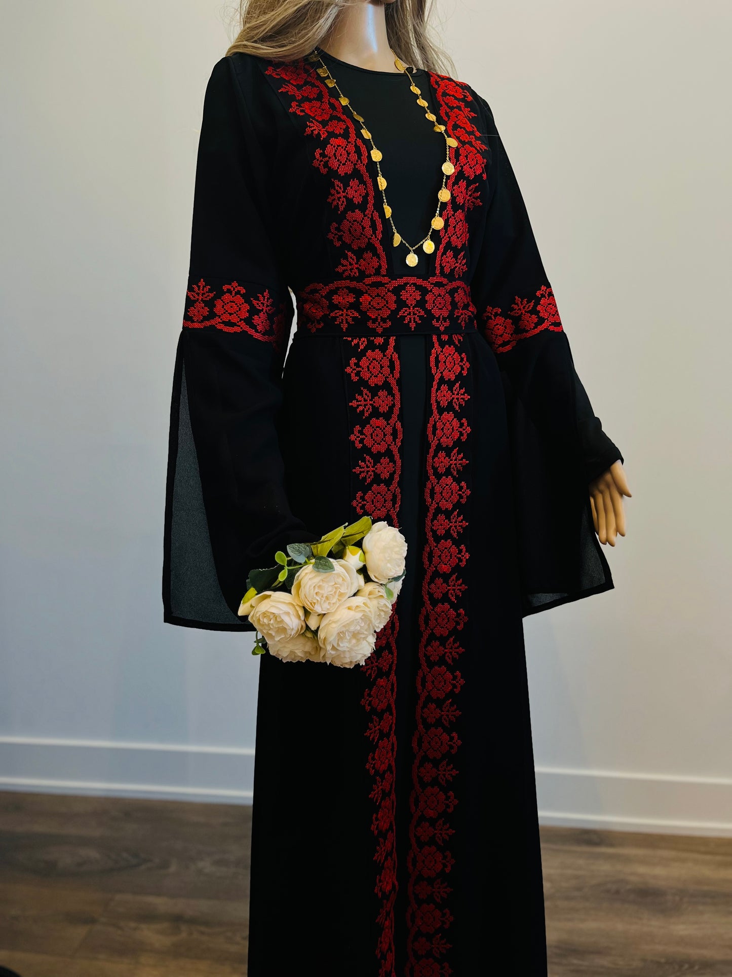 Red & Black Palestinian Bisht