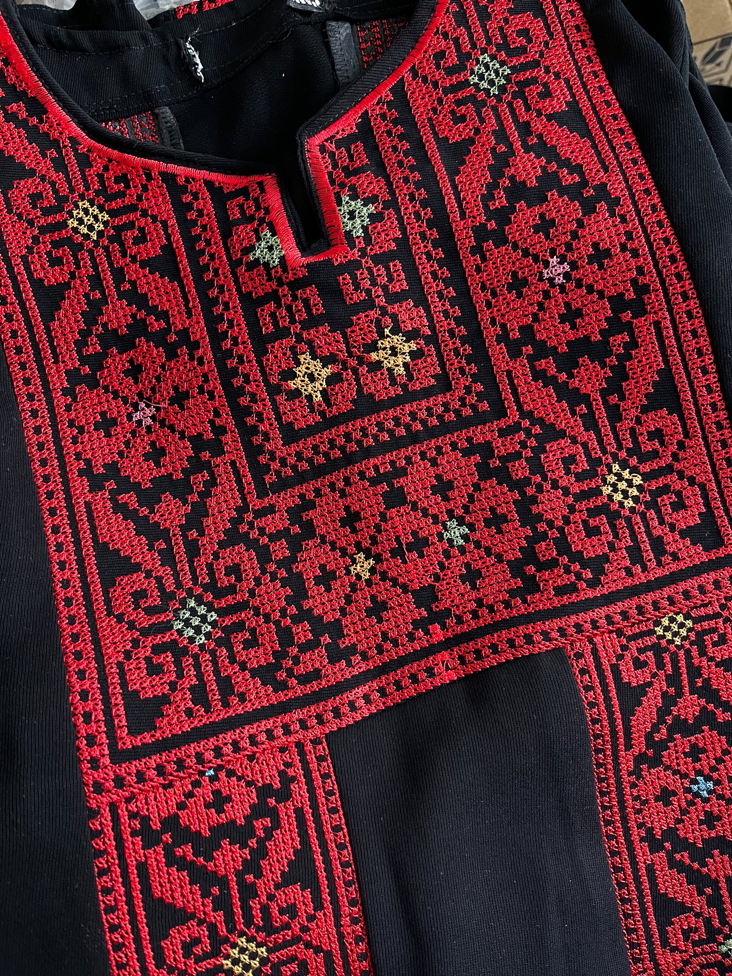 Kids Long Sleeve Full Embroidered Palestinian Thobe