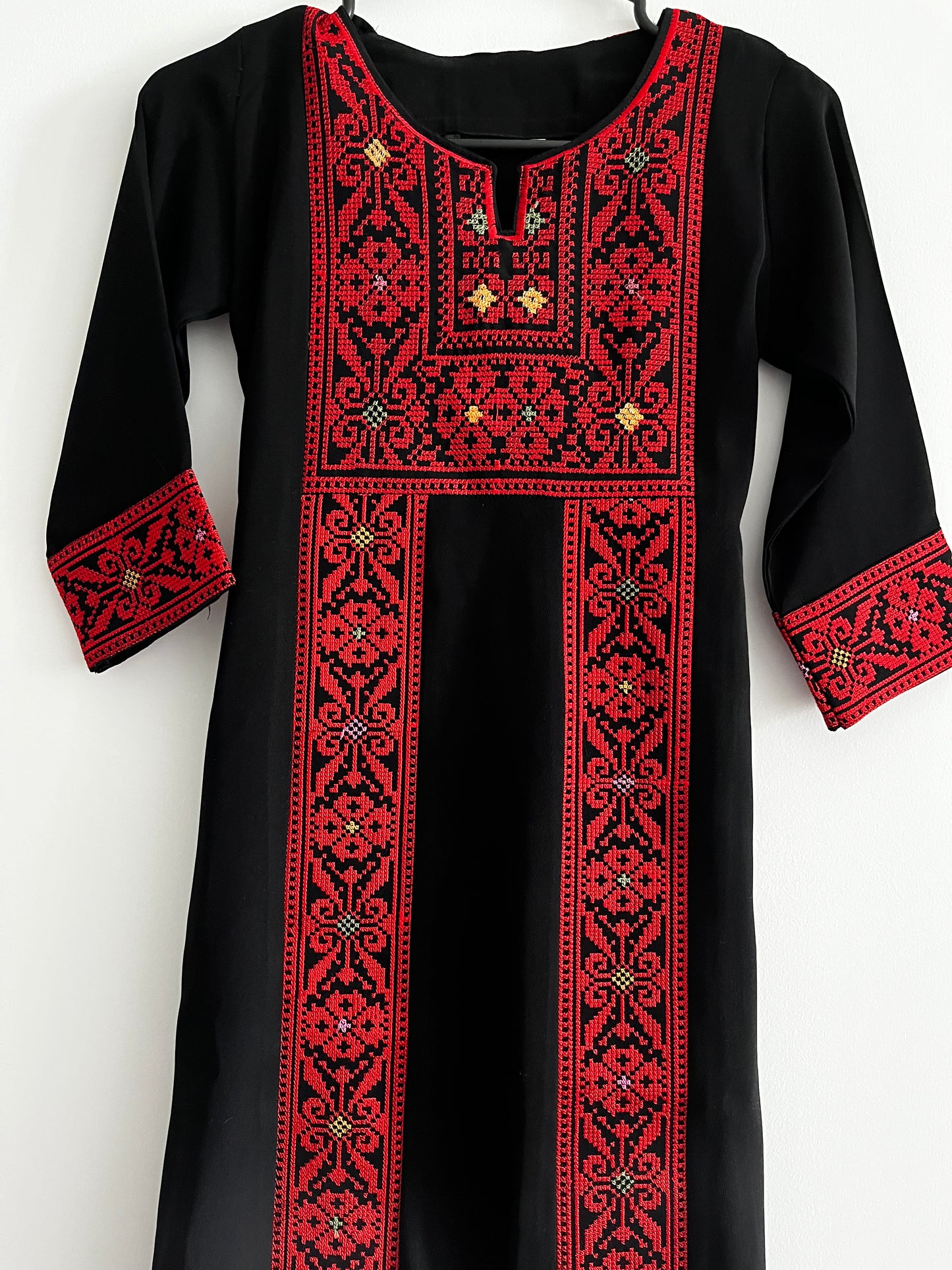 Kids Long Sleeve Full Embroidered Palestinian Thobe