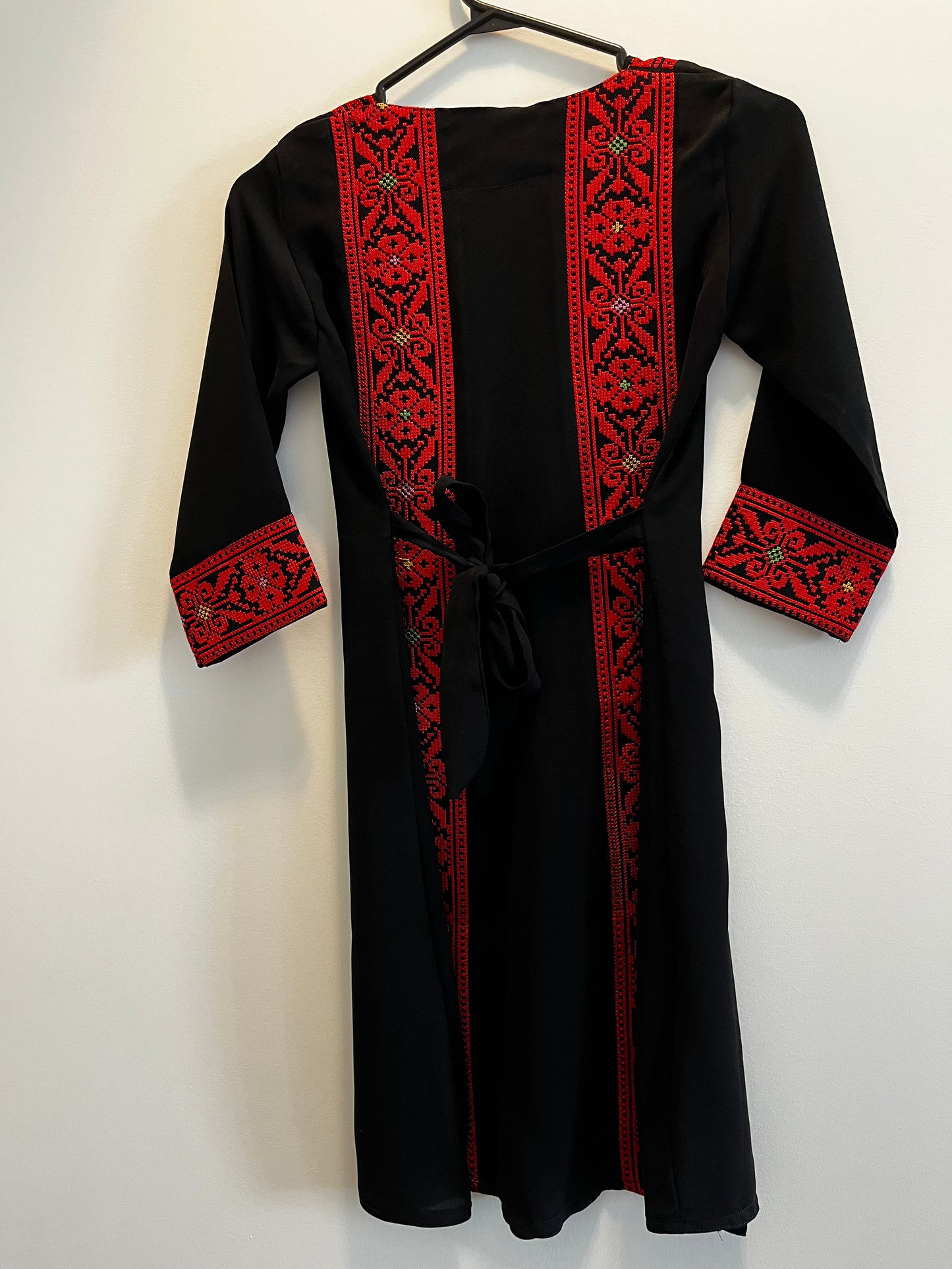 Kids Long Sleeve Full Embroidered Palestinian Thobe