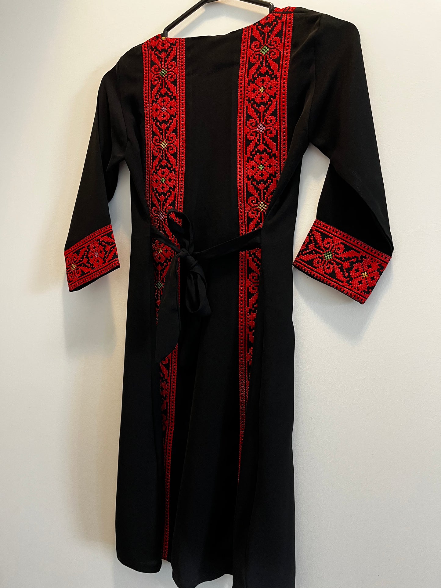 Kids Long Sleeve Full Embroidered Palestinian Thobe