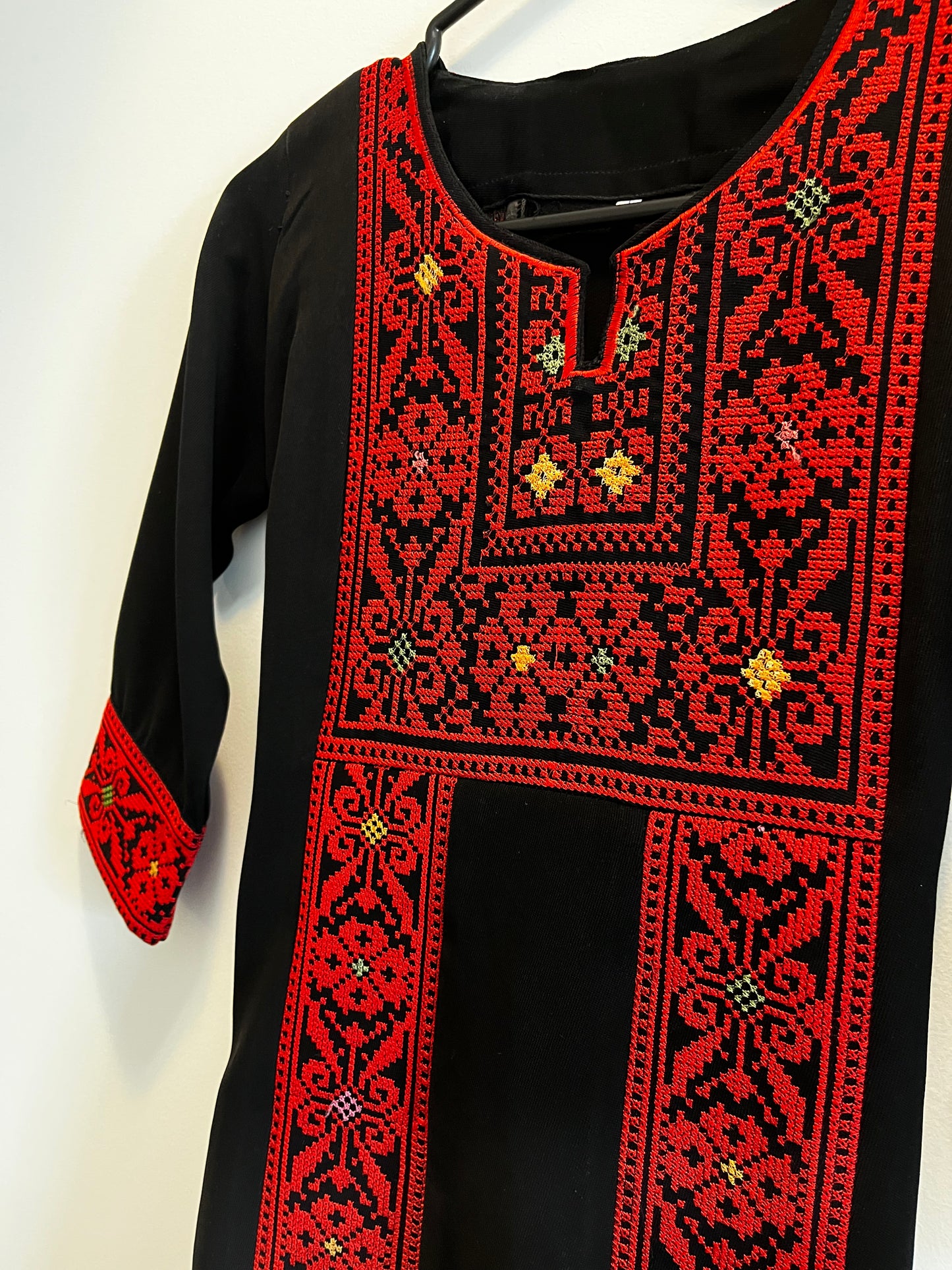 Kids Long Sleeve Full Embroidered Palestinian Thobe
