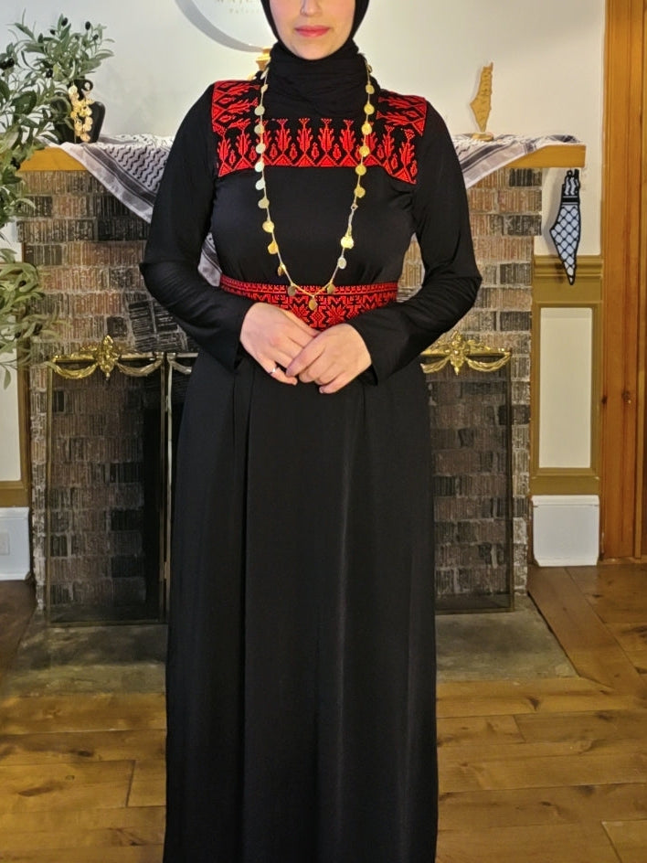 Sama Thobe Modern Palestinian Thobe With Bisht/Abaya - 3 pieces