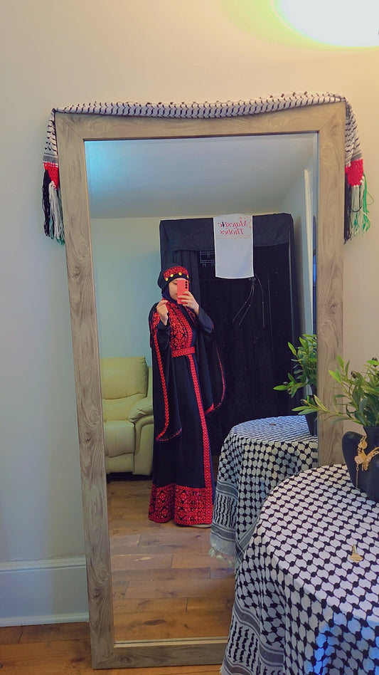 Extra Long Sleeves Full Top Embroidery & Zipper Thobe (3 pieces) - Al Gaza Thobe