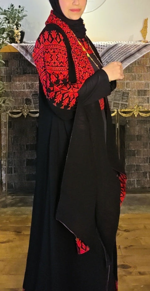 Sama Thobe Modern Palestinian Thobe With Bisht/Abaya - 3 pieces