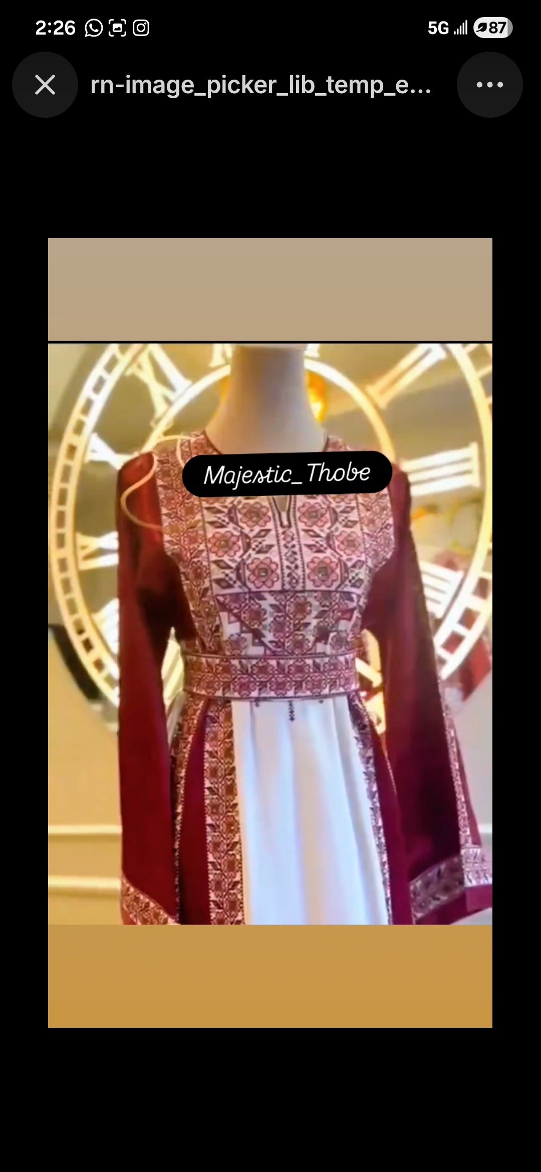 The Poppy Flower Thobe - Burgundy With Flowers & Sparkle Traditional Long Sleeve Full Embroidered Palestinian Thobe/Dress