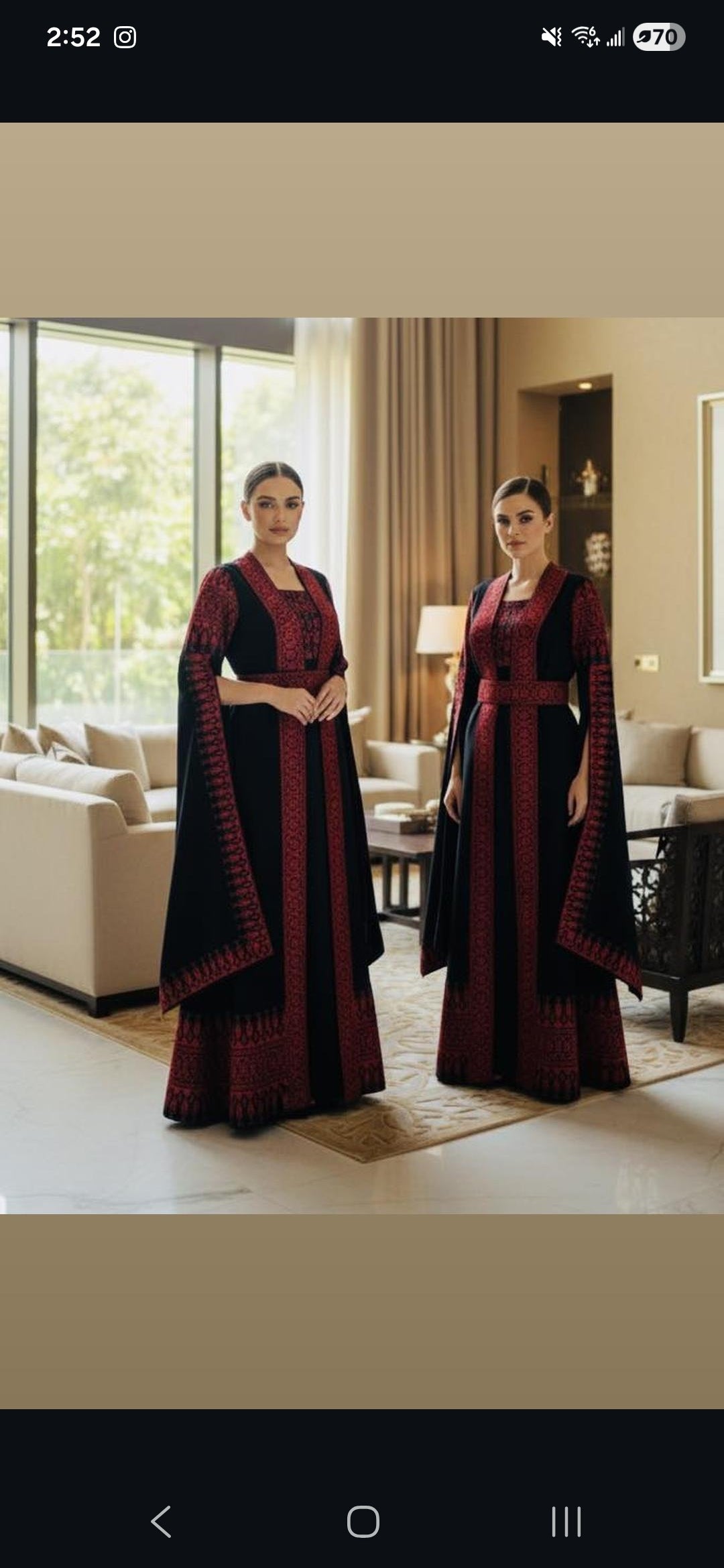 Sama Thobe Modern Palestinian Thobe With Bisht/Abaya - 3 pieces