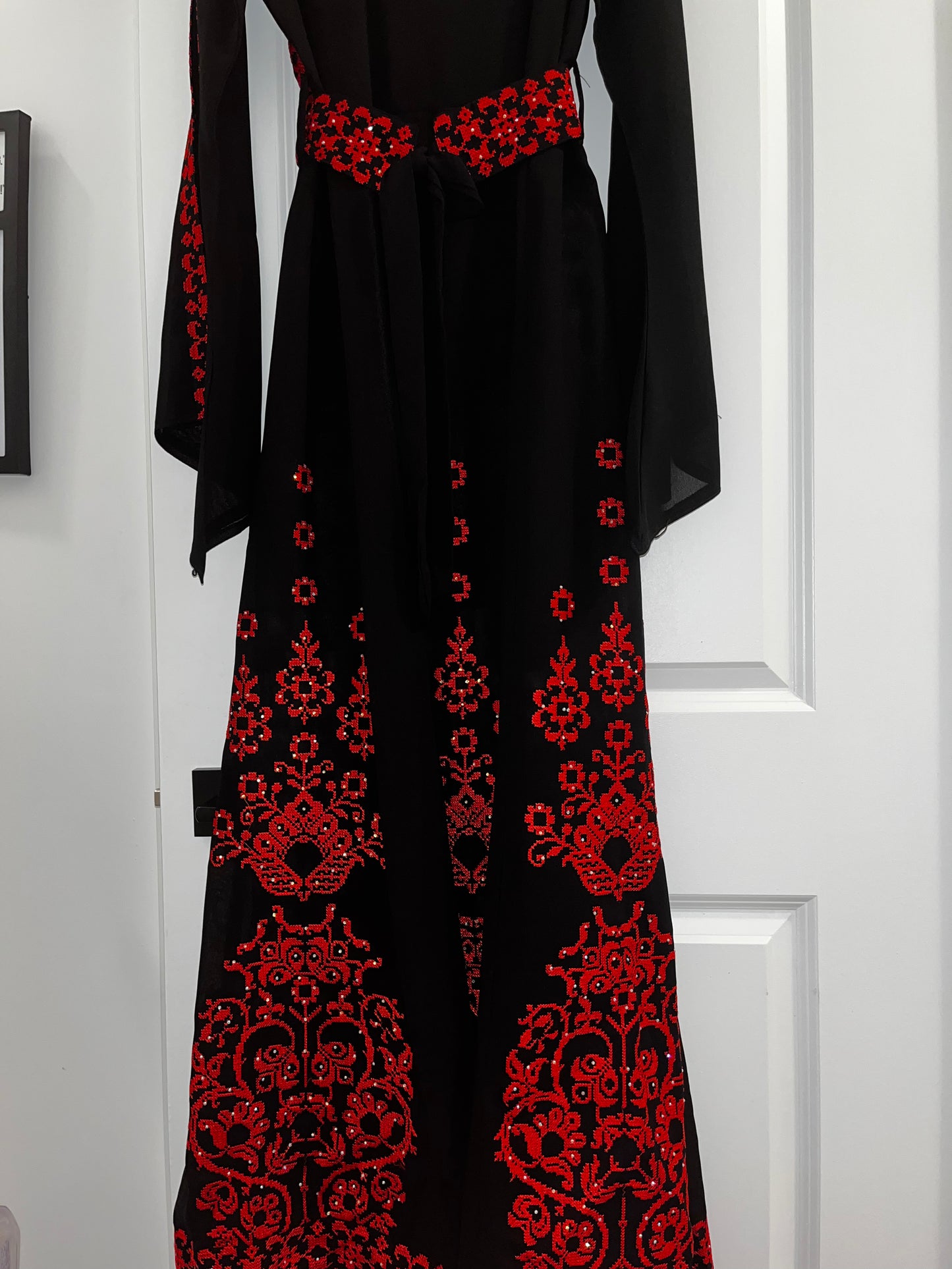 Black Essence with Red Stitch: Modern Thobe
