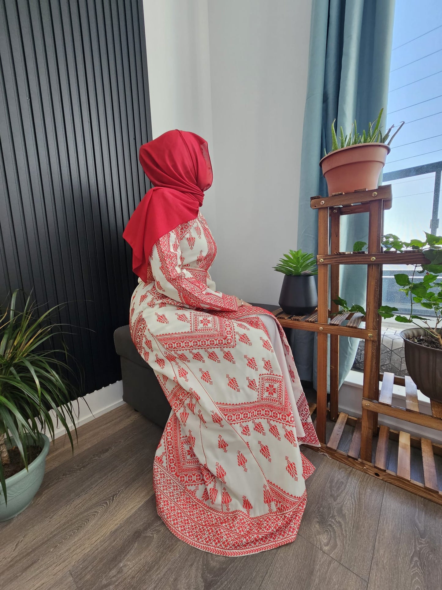 White Henna Full Embroidery Front & Back